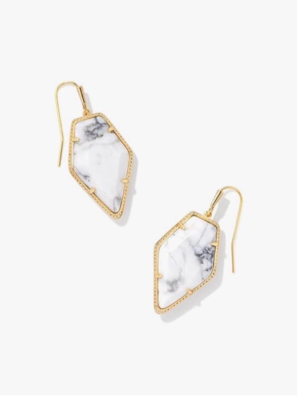Kendra Scott “Tessa” White Howlite drop earrings NWOT - Picture 4 of 7